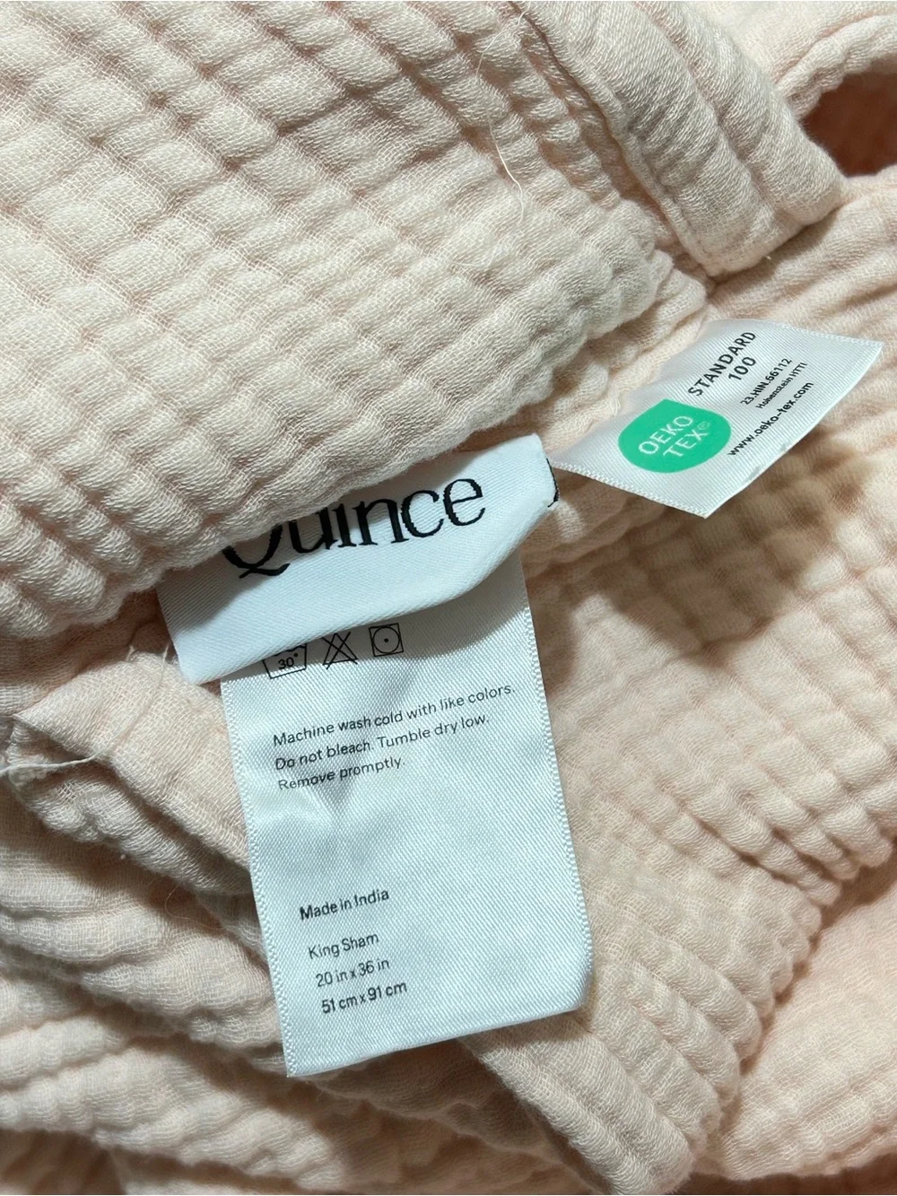 Quince Organic Cotton Airy Gauze Sham Set of 2 Light Pink King